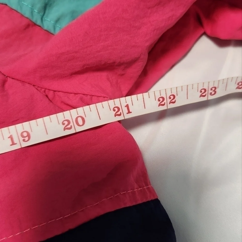 ASHLEY Half Zipper Colorblock Windbreaker Size L Colorful 90's style Lot L